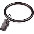 42-Pack Curtain Rings With Clips – Oil Rubbed Bronze, Fits 1.5” Rods