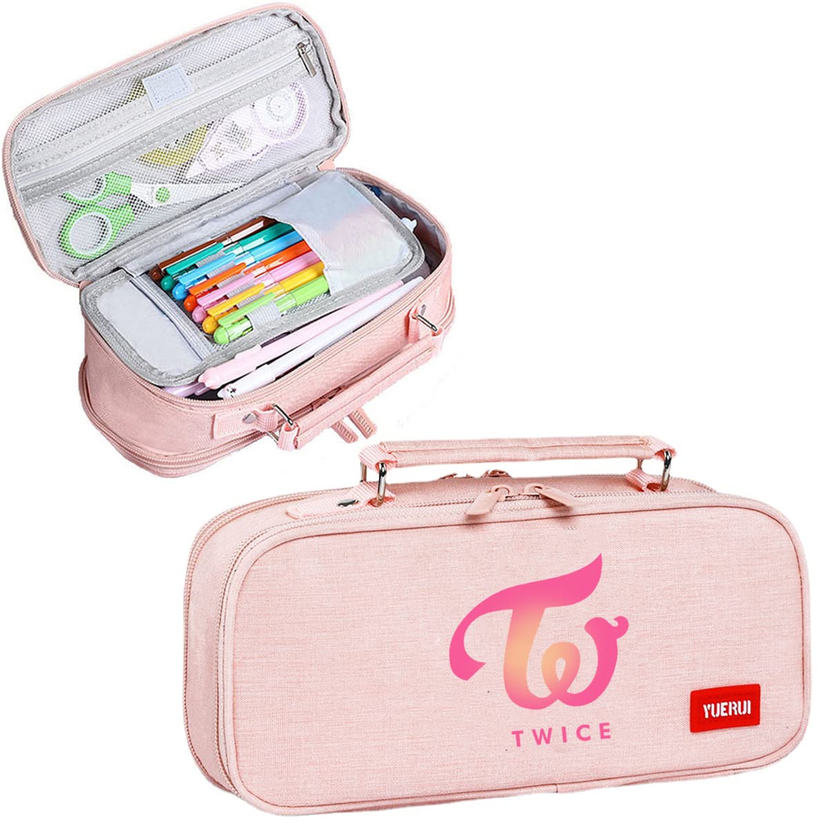 ZHENGGE Kpop Twice Merchandise Large Capacity Pencil Case Storage Pouch for Gifts