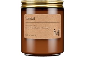 M&SENSE Santal Scented Christmas Candle Gift, Aromatherapy Candle Set for Women, Soy Wax Candles Home Scented, Long Lasting Amber Jar Candles Gift for Christmas, Thanksgiving, Holiday