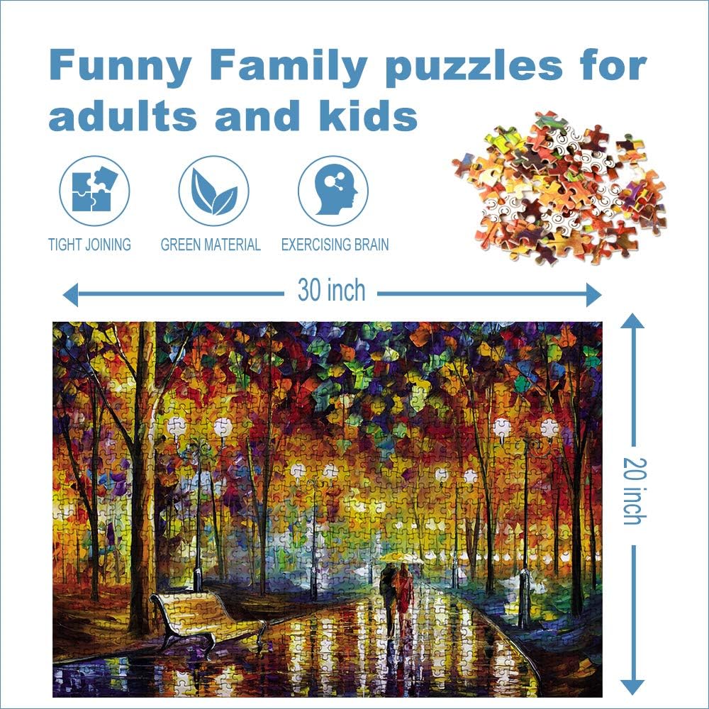 Toreta 1000 Piece Puzzles for Adults,Rainy Night Stroll Jigsaw Puzzles 1000 Pieces,Cool Puzzles for Adults 1000 Piece,Puzzle Games 1000 Piece Puzzle Arts and Crafts for Home Wall Decor 20x30 Inch: Toys & Games