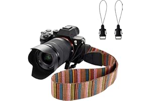 WANBY Camera Strap Soft Shoulder Neck Strap with Free Quick Release Buckles Camcorder Belt Antislip Strap for DSLR SLR