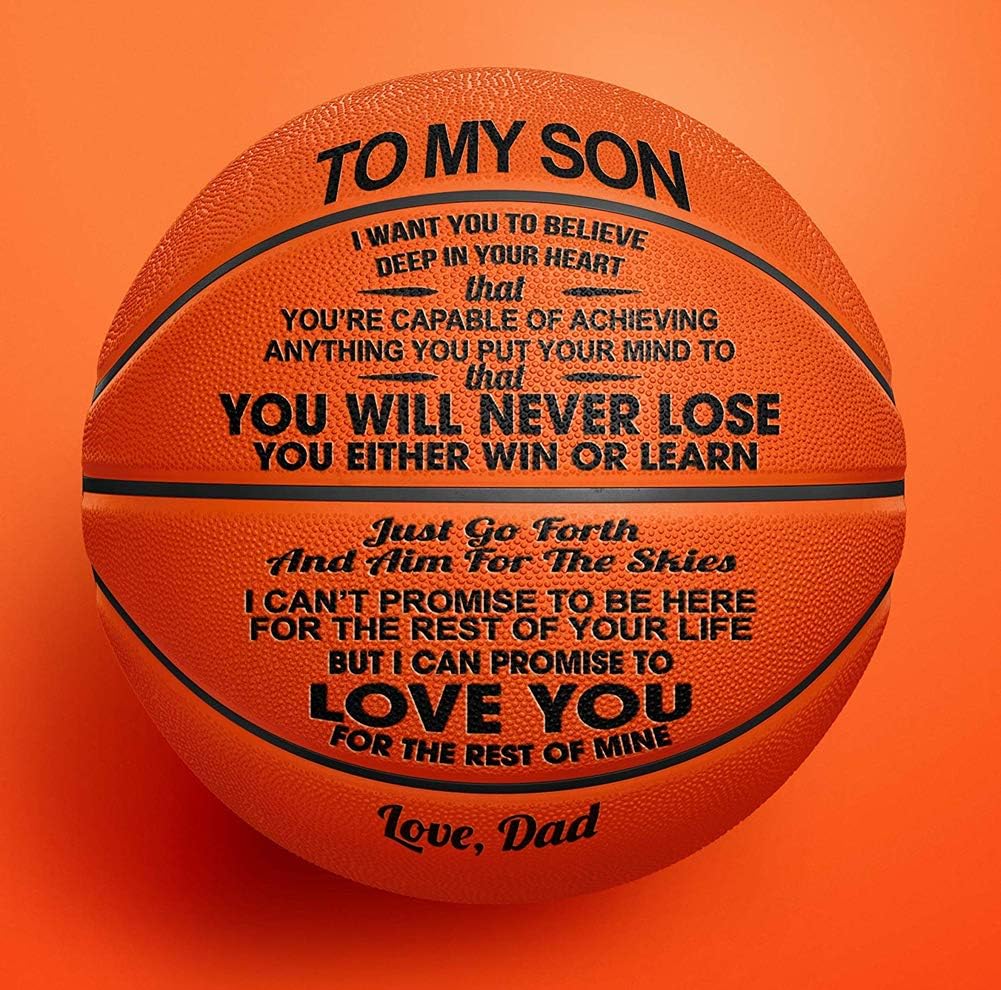 Personalized Basketball Indoor/Outdoor Game Ball for Son You Will Never Lose Encouragement Gift