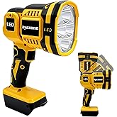 Handheld 1500LM LED Spotlight Compatible with DeWalt 20V Battery,No Battery | Two lighting modes and a 90&deg; pivoting head for workshops, camping and jobsites. Battery not included.