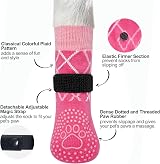 BEAUTYZOO 6Pcs Dog Socks Anti-Slip L Size Pink Traction Grippers view 7