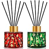 STRN Reed Diffuser Set with 12 Sticks, 6.8.fl oz (200ml) Sweet Home & Wreath Scents, Long-Lasting Home Decoration for Bathroom, Bedroom, Office - 2 Packs