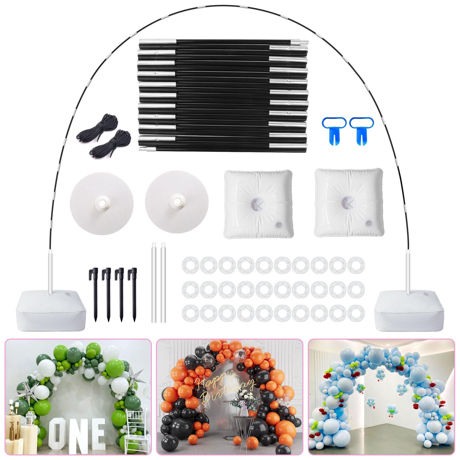 PlusFive Balloon Arch Kit,9Ft Height & 10Ft Width Adjustable Balloon Arch Stand Frame with Base for Wedding Baby Shower Birthday Party Decorations