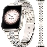 Missair Bling Bands Compatible With Apple Watch Band 38mm 40mm 41mm 42mm 44mm 45mm 46mm 49mm Women, Upgraded Buckle Replacement Bracelet Metal Strap for iWatch Series 11 10 9 8 7 6 5 4 3 SE Ultra