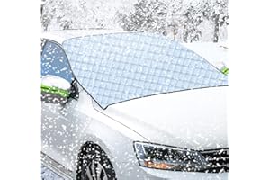 Car Windshield Snow Cover Winter Frost Guard Windshield Cover 4 Layers Thickness Ice Snow Protector Covers with Side Mirrors 