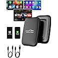 4 in 1 Wireless Carplay & Android Auto Wireless Adapter - Magic CarPlay Ai Box Streaming Video Fits Netflix/YouTube/TF Card, CarPlay Wireless Adapter for Wired CarPlay AA Cars USB Card Reader Writer