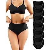 LEVAO Women's High Waist Seamless Underwear - No Show Hipsters Panties with Full Coverage Briefs (6-Pack, Mixed colors)