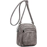 FADEON Small Purses for Women Crossbody Bags, Designer PU Leather Mini Cross Body Purse Travel Shoulder Bag Card Slots