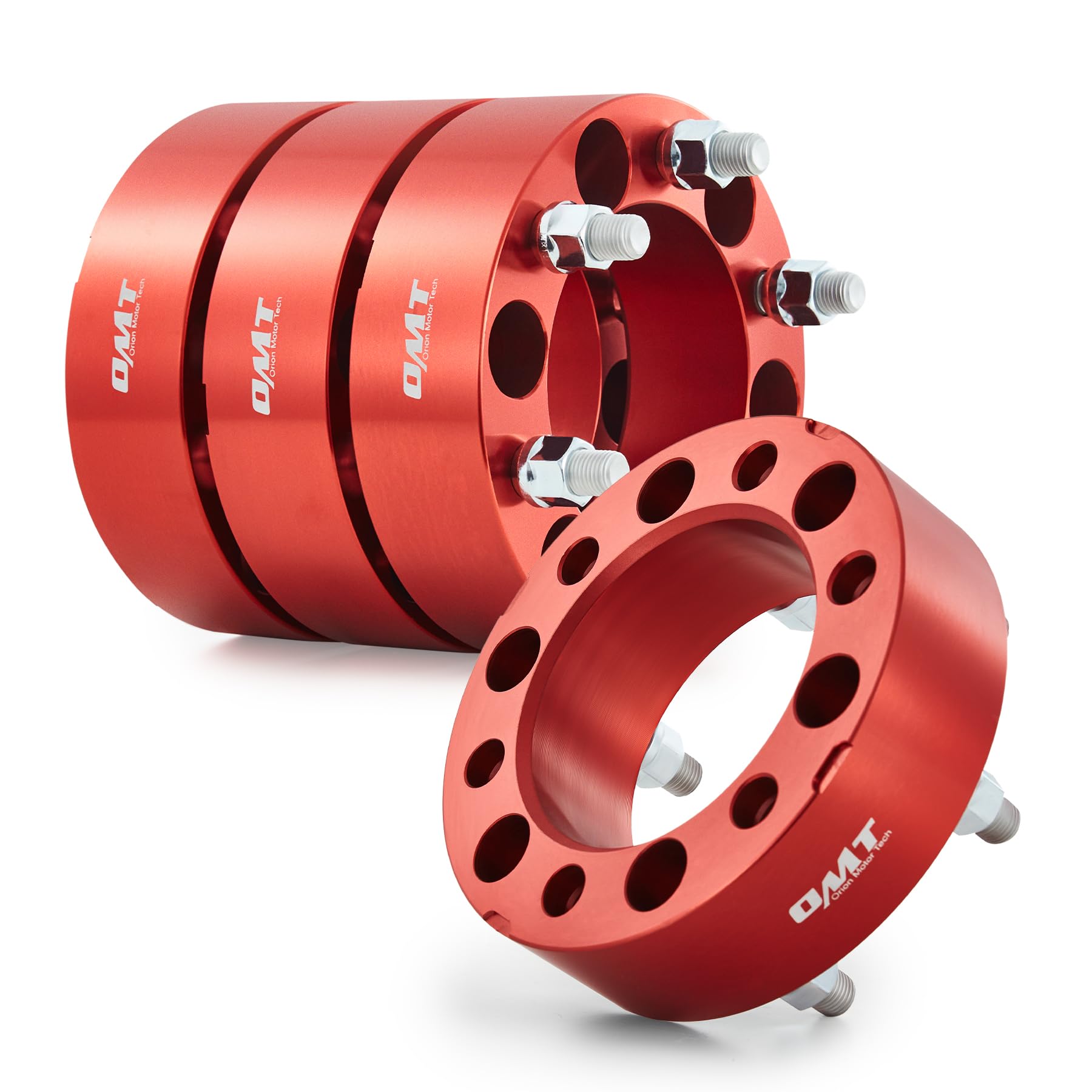 Photo 1 of Orion Motor Tech 6x5.5 Wheel Spacers, 2 Inch Red Wheel Spacer Kit with M14x1.5 Studs Compatible with Chevy Silverado 1500 Chevrolet Tahoe GMC Yukon Suburban, 108mm Bore Red Wheel Spacers, 4pcs