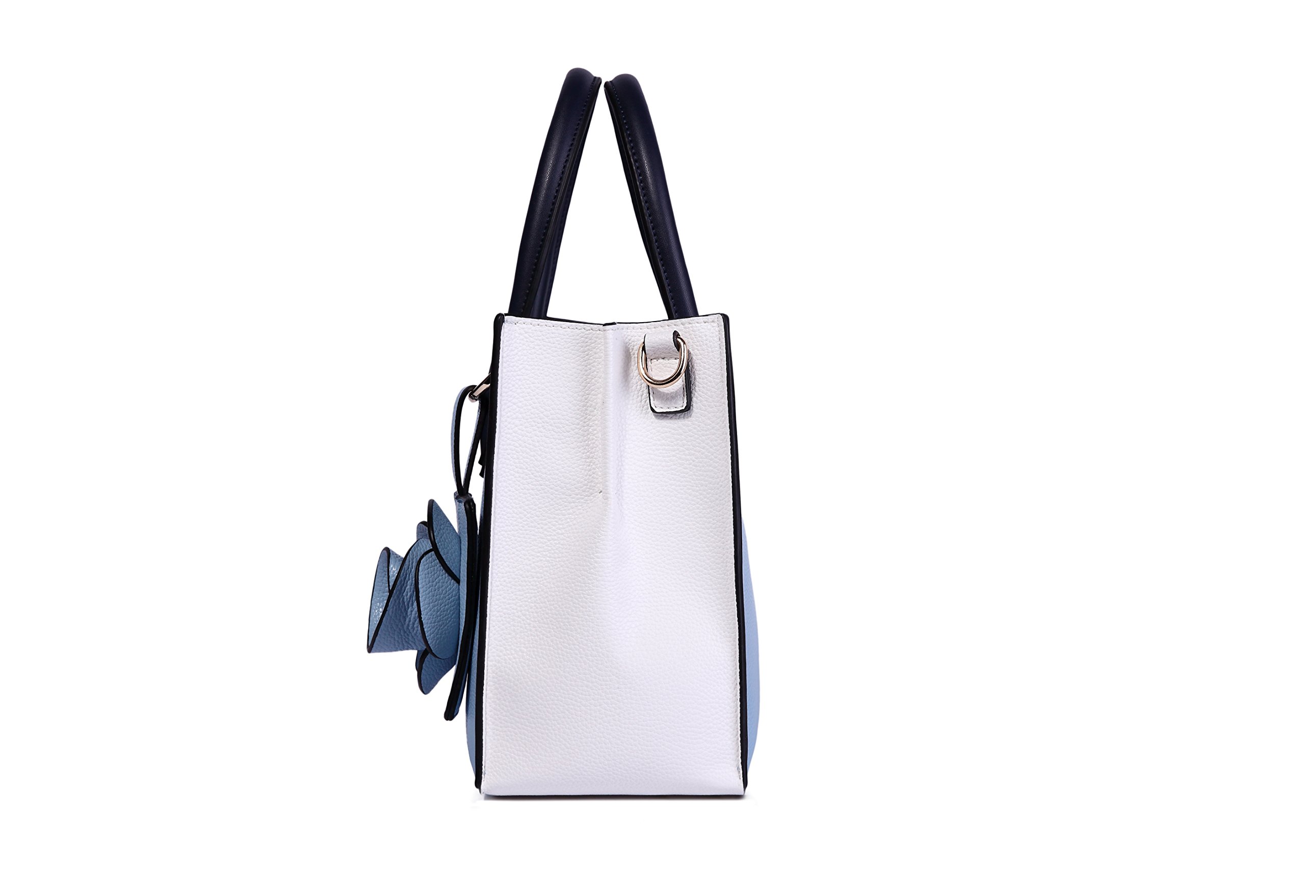 Ruiatoo Top Handle Handbag Flower Portable Satchel Tote Purse Shoulder Crossbody Bags Blue