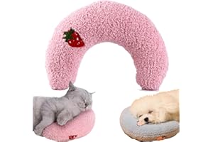 MCGOTASY Zentric Calming Pet Pillow, Petsboro Pet Pillow, Pets Boro Pet Pillow, Libiyi Dotmalls Pet Pillow, Soft Dog Bed Pillows, U-Shaped Pillow for Pet Cervical Protection Sleeping Improve (Pink *1)