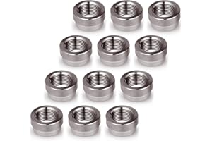HOHNNYREET 12 Pcs O2 Sensor Bung, 304 Stainless Steel M18x1.5 O2 Bung Weld in, Oxygen Sensor Bung Stepped Style