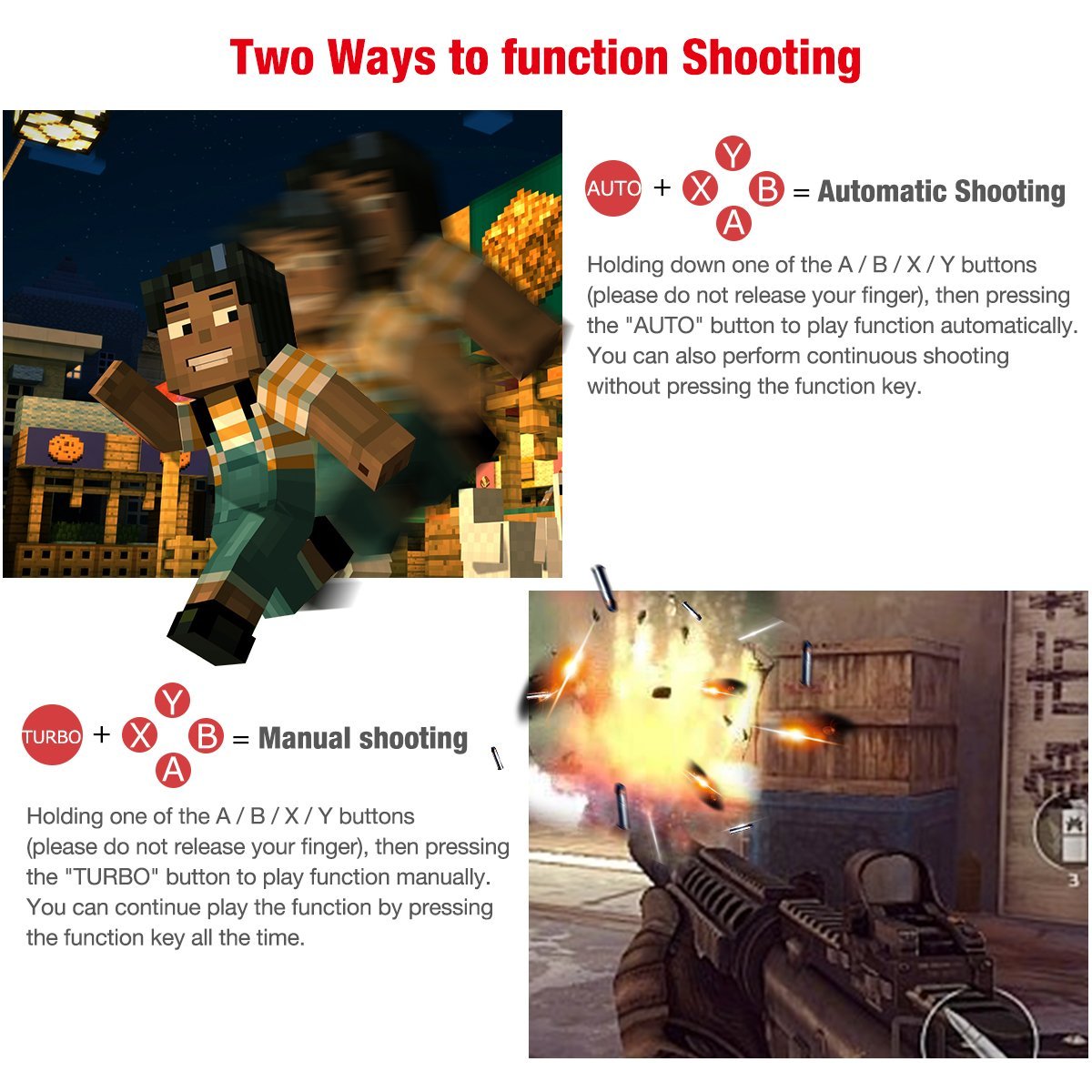 BEBONCOOL Wireless Game Controller, Android Controller Works with Bluetooth, Android Gamepad Supports Samsung Gear VR/Android Phone/Tablet/TV Box/Emulator with Clip