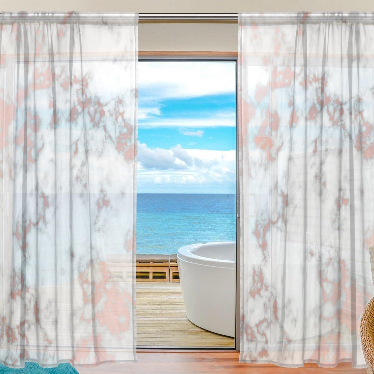 Amazon Com Alaza Cooper Girl Rose Gold Marble Sheer Window