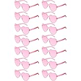 Flutesan 42 Pairs Valentine's Day Heart Shaped Sunglasses Bulk for Women Y2k Trendy Rimless Clear Heart Party Favor Glasses