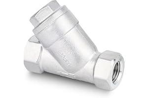 SYWUWV Industrial Plumbing Y Strainers NPT Female 1/4", Heavy Duty 304 Stainless Steel Y-Strainer, Y-Shaped Filter Valve Connector with 80 Mesh Screen to Remove Excess Impurities for Water Oil Gas DN8
