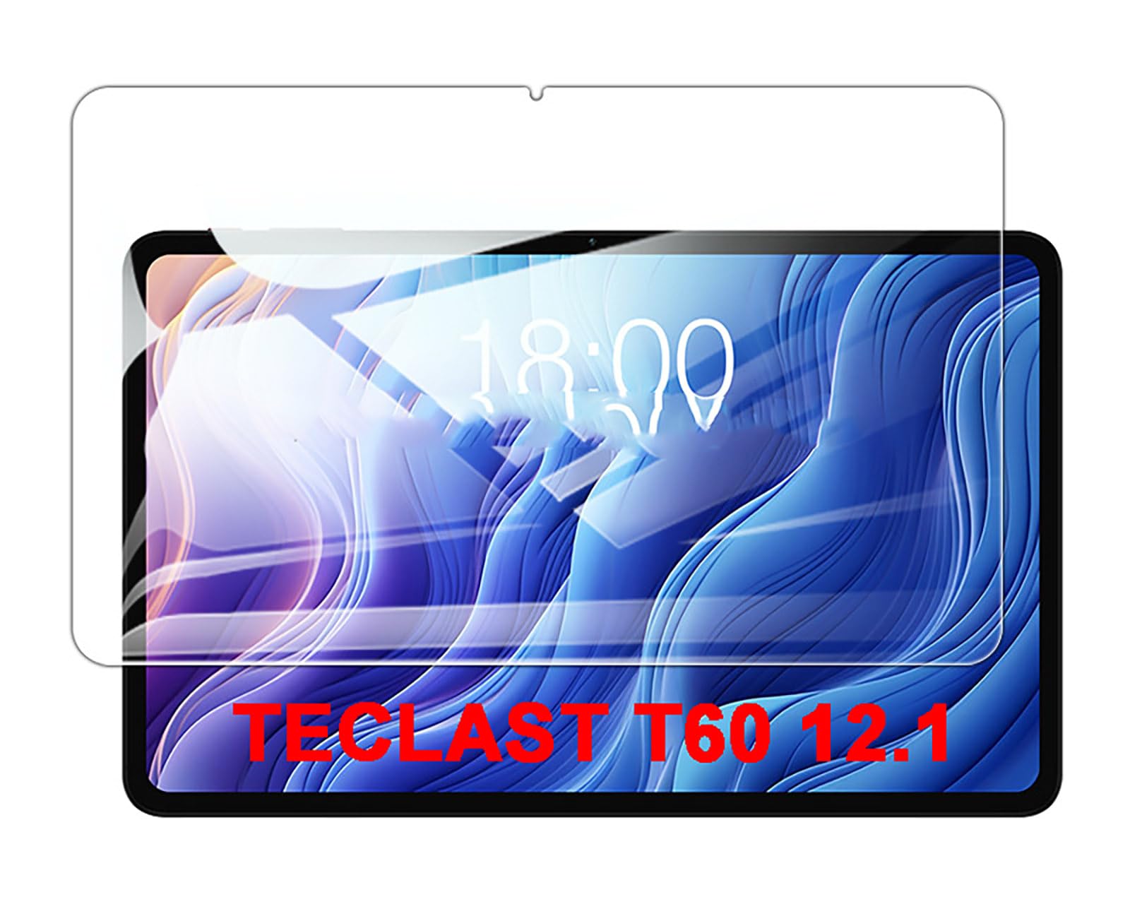 GIOPUEY [2 Pack Screen Protector Compatible with TECLAST T60 12.1 2023, High Transmittance Glass, Scratch Resistant, Case Friendly, OilProof, Tempered Glass for TECLAST T60 12.1 2023