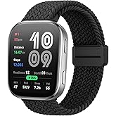 AK Magnetic Braided Strap for Amazfit Bip 6 / Bip 5 Watch Band, Amazfit GTR 4 Bands, 22mm Soft Nylon Sport WristBand Compatible with Amazfit Bip 6 / Bip 5 / GTR 4 Women Men