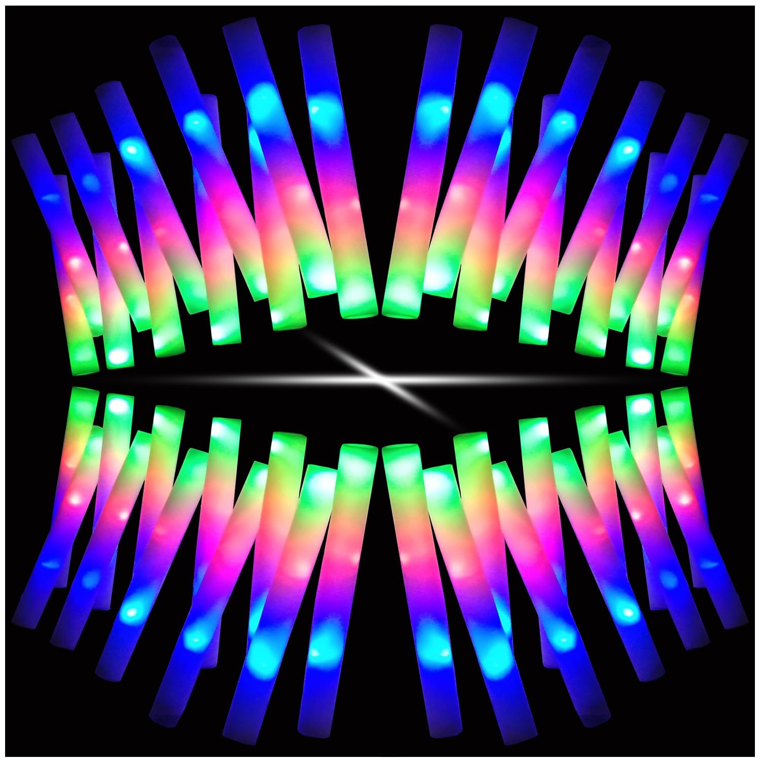 Photo 1 of 29 PCS Giant 14'' Foam Glow Sticks ,3 Modes Colorful Flashing?Glow Stick Bulk Party Pack,Neon Party Favors for Birthday, Wedding, Carnival, Concert, New Year (29 PCS)