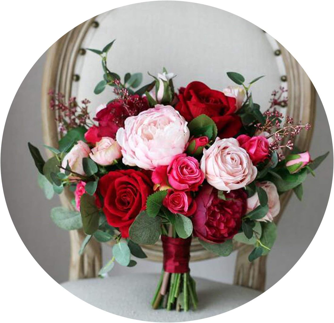 Goodbye European Style Red Bridal Bouquet Flowers Pink Rose Burgundy Peony Wedding Bouquet Bride Bouquets Vintage Brooch Bukiet Pink Amazon Ca Home Kitchen