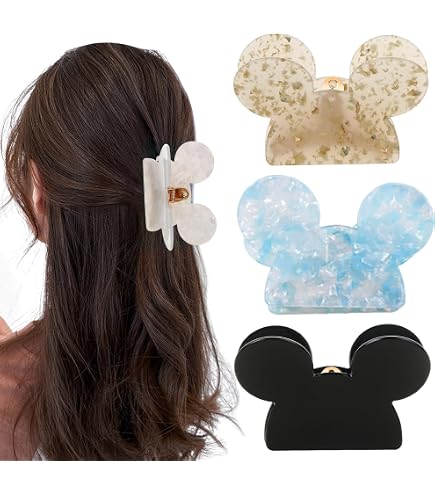 Disney Inspired Mickey Mouse Ears Hair Claw Clip Amazon.com : Mickey and Minnie Hair Claw Clips Set - 4 Piece  main image 3