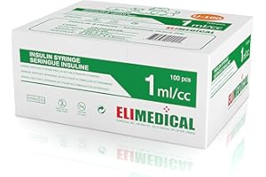 Elimedical Veterinary Insulin Syringe, U-100, 1cc (1ml), 29G x 1/2 inch (12.7mm), Individually Packed, for Pet Cat or Dog, 100 per box, 10LDS2913B