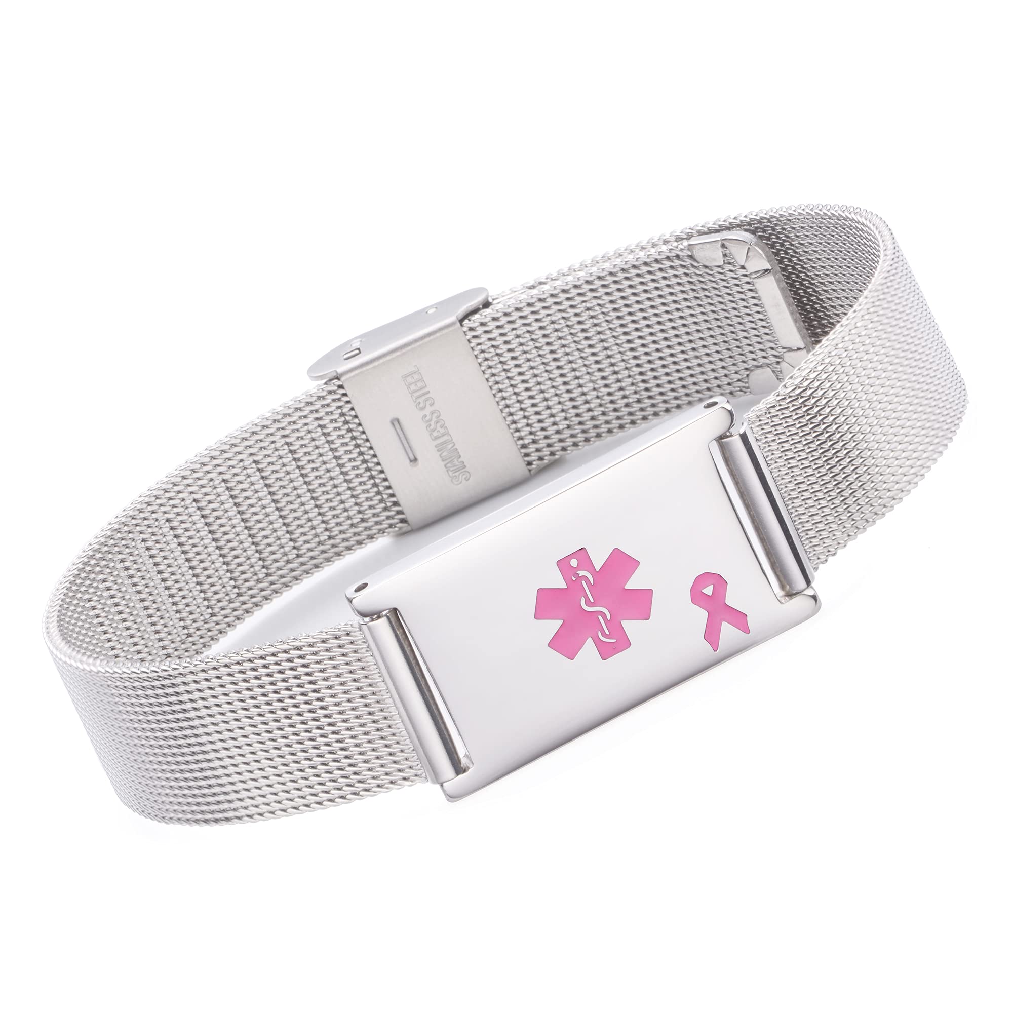 LinnaLove Lymphedema Alert No bp/iv/Needles This arm Stainless Steel Medical ID Alert Bracelet for Breast Cancer Adjustable