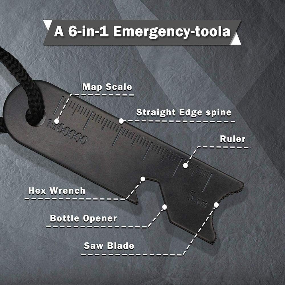 Emergency Fire Starter Kit, Magnesium Fire Starter Survival Gear, 6-in-1 Multifunction Tool - Image 5