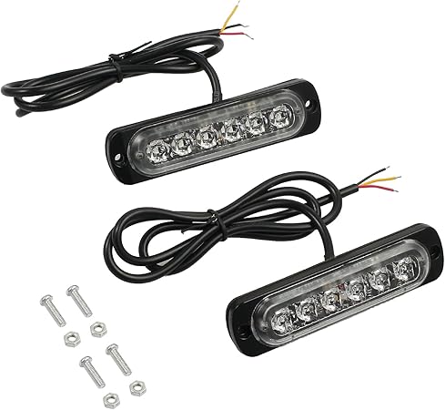 Amazon Justech ストロボライト フラッシュ 6led 12v 24v 18種点滅パターン 警告灯 Led クリアランスランプ 緊急照明 ヘッドライト 2個入り トラック トレーラー用 アンバー 発煙筒 非常信号灯 車 バイク
