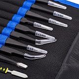 Luckynono Precision ESD Tweezers Set 10pcs Anti-Static Stainless Steel Kit view 3