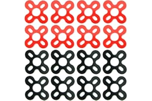 EUDAX 16 PCS Motor Spacer Shock Absorber Pads Damper Vibration Damping Washer Silicone Material for FPV Racing 22xx Series Brushless Motor 2203 2204 2205 2206 2208(Red&Black)
