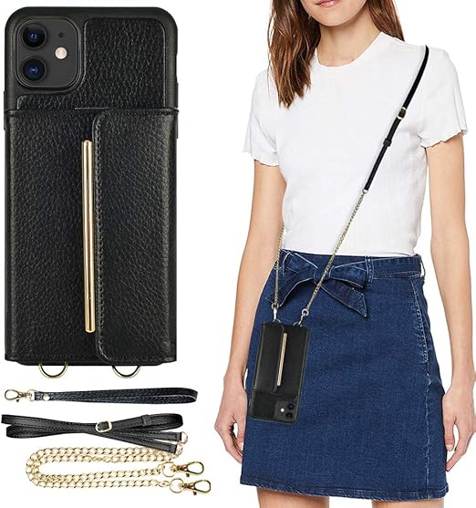 iPhone 11 Crossbody Case, iPhone 11 Wallet Case, ZVEdeng