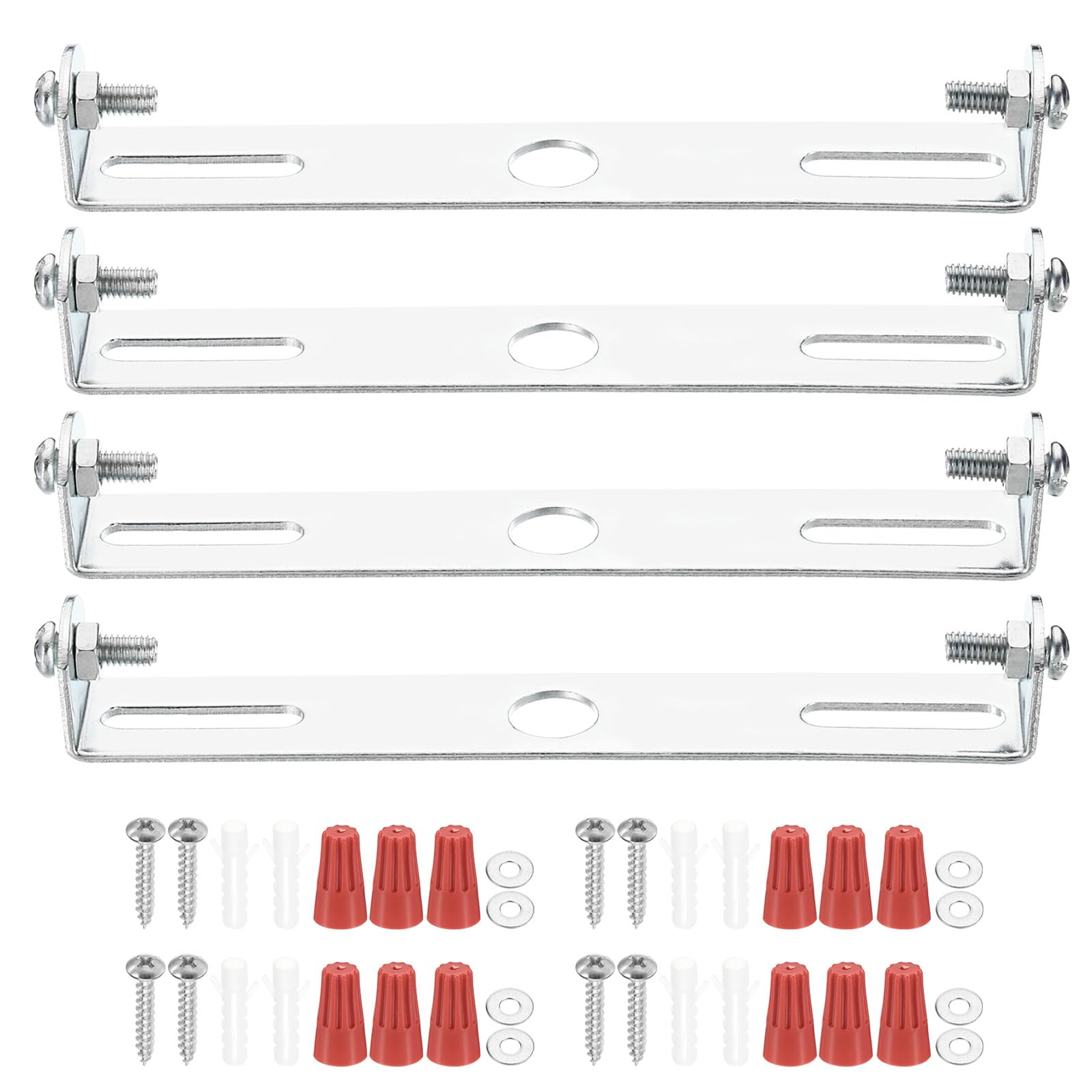 PATIKIL 115mm (4.53") Universal Light Fixture Mounting Bracket Kit, 4 Set Light Crossbar Ceiling Light Plate with Screw for Wall Light Ceiling Light Pendant Chandelier