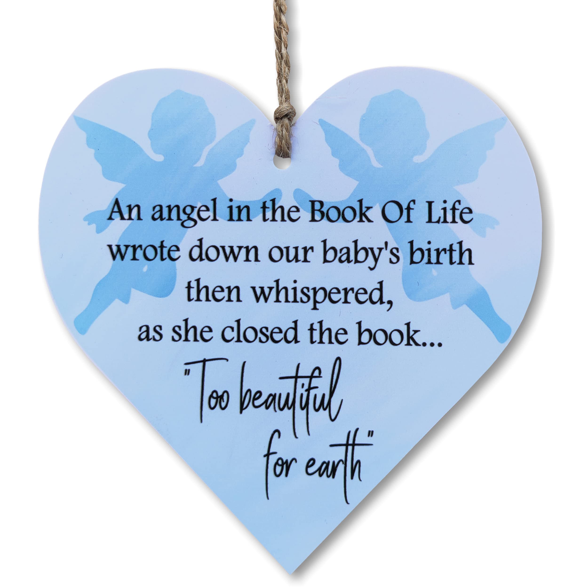 CARISPIBET An angel in the Book of Life home signs bereavement signs decorative sympathy gift for loss of loved ones 5" x 5"