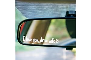 KEIVIWO Upgrade I Love You Drive Safe Sticker 3 Pack Cute Car Decal for Rearview Mirror Window Windshield Bumper, Vinyl Tumbler Sticker Decal, Funny Car Accessories for Girls Women (White)