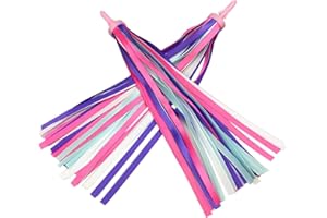Taicols Kids Rainbow Bike Streamers Grips Tassels Ribbons Colorful Childrens Scooter Bike Handlebar Streamers for Girls Boys 