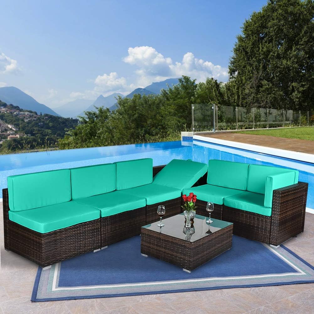 MAGIC UNION Outdoor AllWeather 7 Pieces Patio Furniture PE