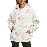 peassa Womens Camo Hoodies Fleece Oversized Hooded Sweatshirts Fashion Tree Leaf Graphic Pullover Tops
