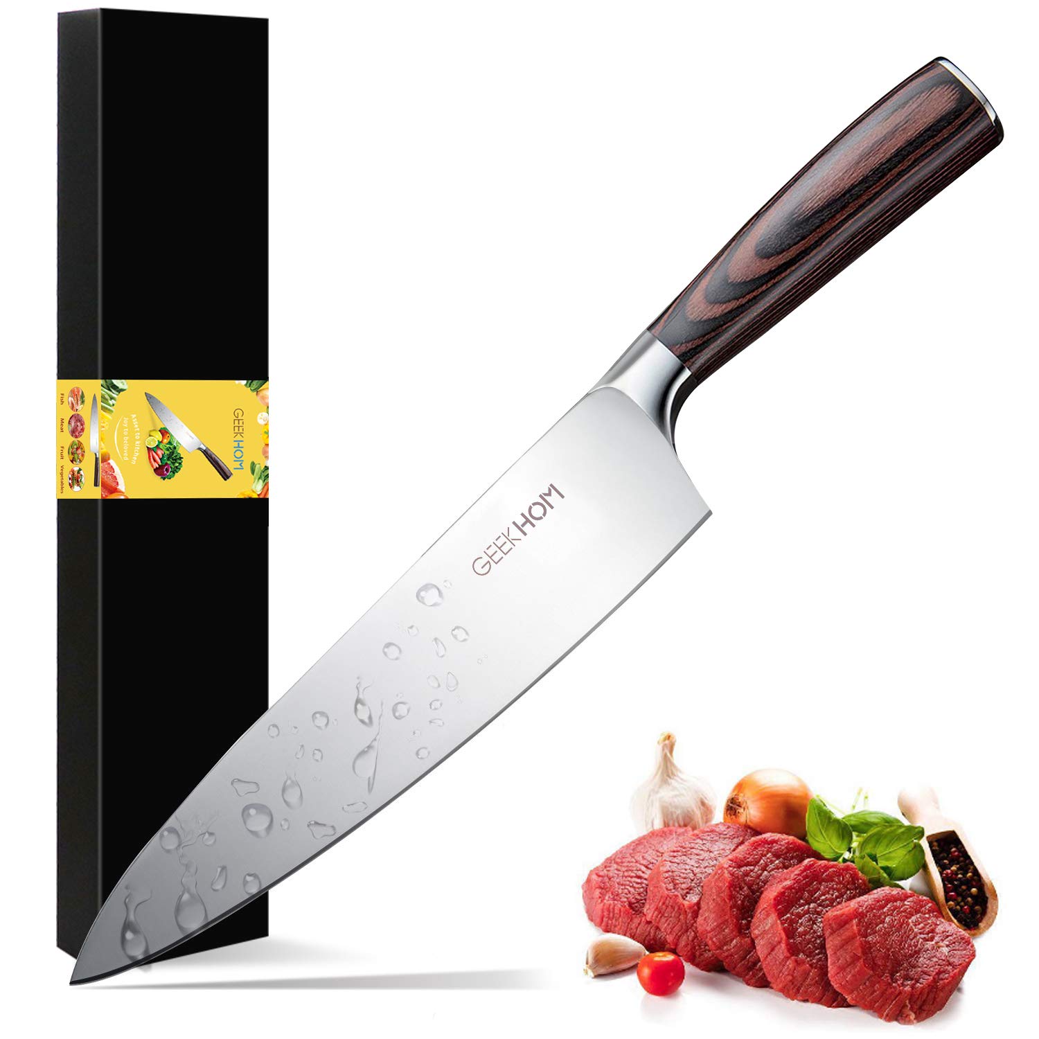 Chef Knife, GEEKHOM Professional Kitchen Knife 8 inch / 20cm German