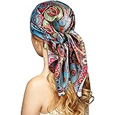 Stlvoll 100% Silk Head Scarf for Women - 27" Hair Scarves Satin Head Scarf Bandanas Square Hair Night Sleeping with Gift Packed