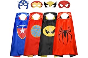Roko Toys for 3-10 Year Old Boys Girls, Superhero Capes for Kids Cartoon Dress up Costumes Party Supplies Christmas Gifts