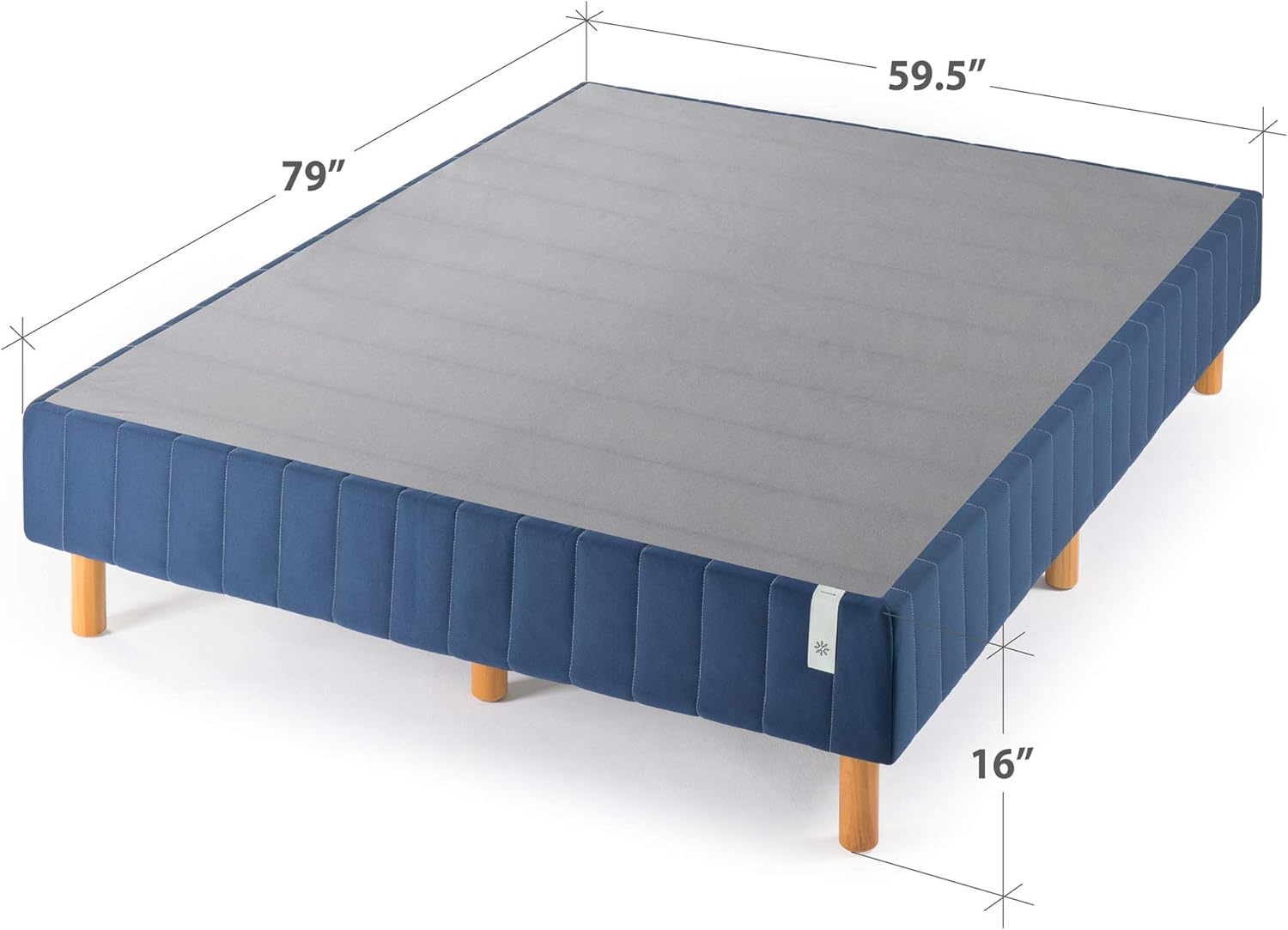 Zinus Justina Quick Snap Standing Mattress Foundation | Platform Bed, No Box Spring Needed | Navy, Queen: Furniture & Decor