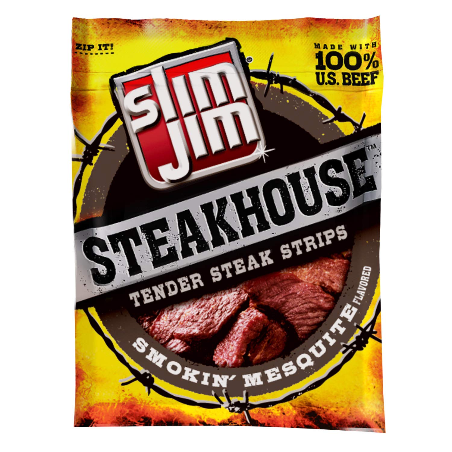 Slim Jim Steakhouse Strips, Smokin’ Mesquite, 3.15-Ounce