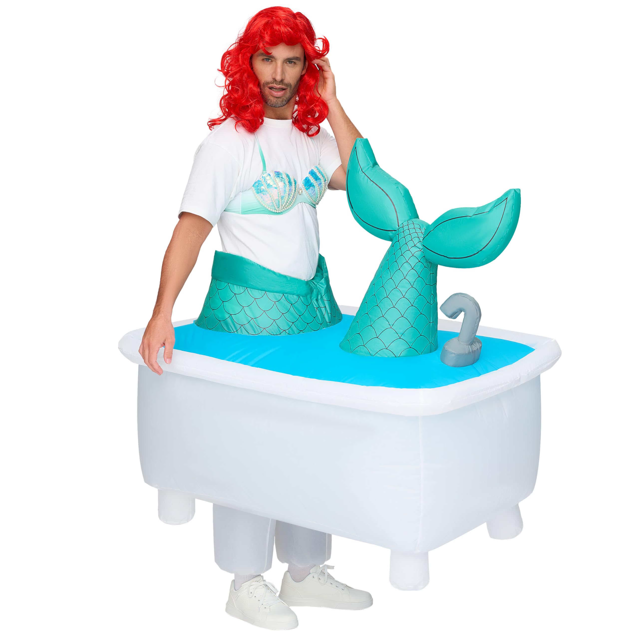 Photo 1 of Spooktacular Creations Adults Inflatable Costumes, Mermaid in the Tub Halloween Inflatable Costume, Blow-up Costumes for Halloween Cosplay Party, Themed Party