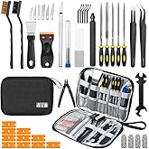 50Pcs 3D Printer Tool Kit &amp; Accessories for All FDM/SLA Printers, Includes Nozzle Cleaning Kit, Scraper, Deburring Tool, Files, Brushes - Complete Starter Kit with Case