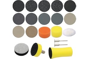 317 Pieces 1 Inch Sanding Discs, VIBRATITE Wet Dry Sand Pads with 1/8" Shank Backing Pad and Soft Foam Buffering Pad Assorted 60 to 10000 Grit Grinding Abrasive for Wood Metal Mirror Jewelry