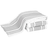 All-Clad Dual-Purpose Kitchen Towels: Highly Absorbent - 100% Cotton, 17"x30" Dish Towels for Cleaning & Drying Dishes & Glassware, 3-Pack, Titanium